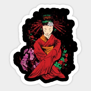 Japanese Geisha Illustration Sticker